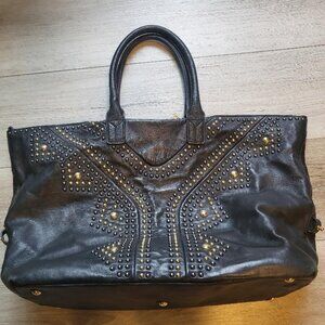 YSL Yves Saint Laurent Black Studded Tote